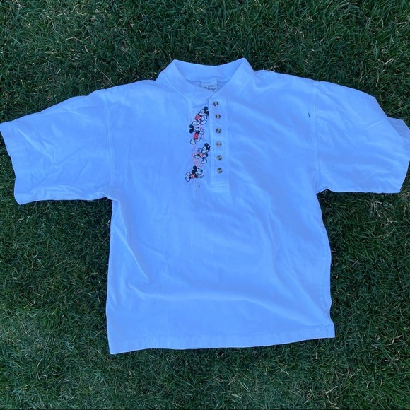 LAST CHANCE Vintage Disney Store Mickey button polo medium - Picture 6 of 9